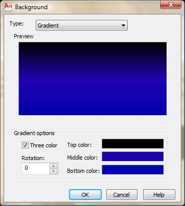 Gradient Background in AutoCAD 2010