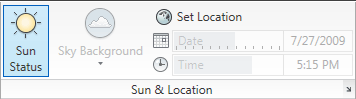 Sun Settings Ribbon in AutoCAD 2010