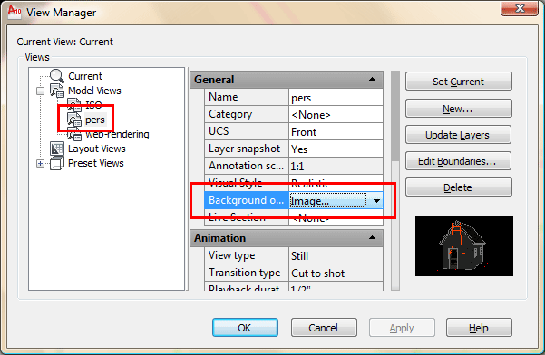 View Dialog in AutoCAD 2007