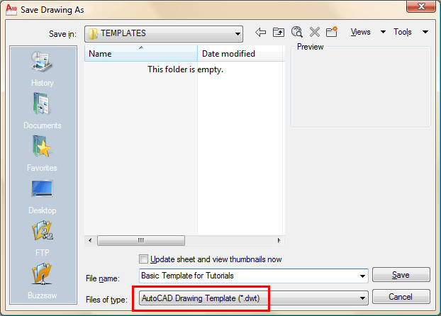 Save as Template Dialog Box